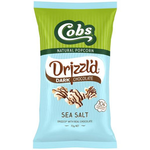 COBS POPCORN DRIZZL'D DARK CHOCOLATE SEA SALT 70GM