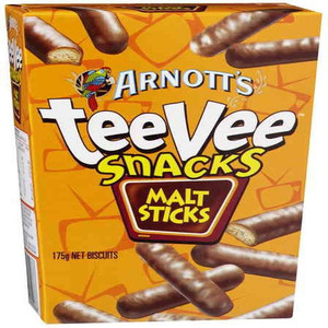 ARNOTTS BISCUITS CHOCOLATE TEEVEE MALT STICKS 175GM