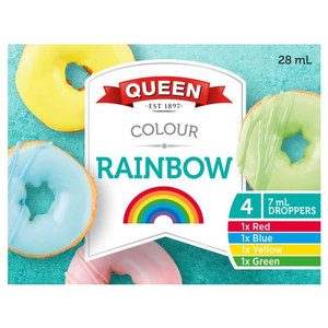QUEEN RAINBOW FOOD COLOUR 4 PACK 7ML