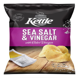 KETTLE SEA SALT & VINEGAR POTATO CHIPS 165GM
