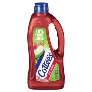 COTTEES APPLE & RASPBERRY CORDIAL 1L