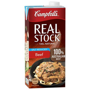 CAMPBELLS REAL STOCK BEEF SALT REDUCED 1L