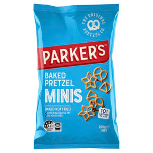 PARKERS PRETZEL MINI 225GM