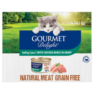 GOURMET DELIGHT CHICKEN MINCE IN GRAVY MULTI PACK 6X85GM