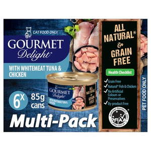 GOURMET DELIGHT TUNA & CHICKEN MULTIPACK WET CAT FOOD 6X85GM