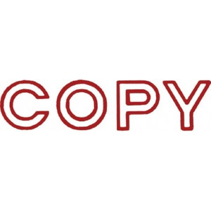 Shiny Pre-Inked Stamp - "COPY" Outline Text - Red