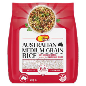 SUNRICE MEDIUM GRAIN WHITE RICE 2KG