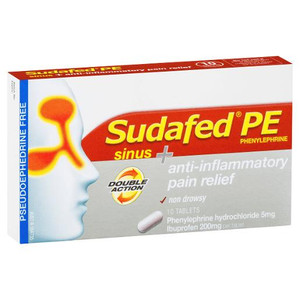 SUDAFED PE SINUS = ANTI-INFLAMMATORY PAIN RELIEF 10S