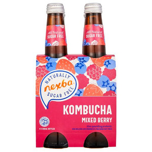 NEXBA KOMBUCHA MIXED BERRY NATURALLY SUGAR FREE 4X330ML