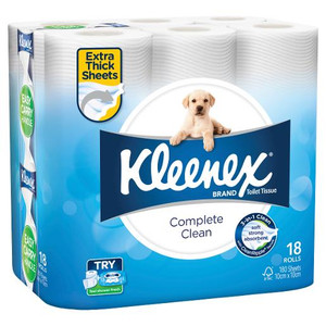 KLEENEX WHITE REGULAR TOILET ROLL 18PK