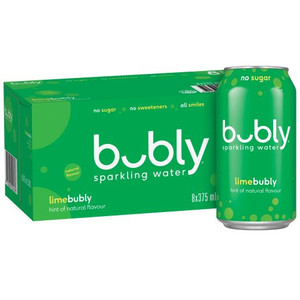 BUBLY LIME MINERAL WATER 8X375ML