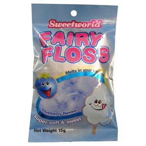 SWEETWORLD BLUEBERRY CANDY FAIRY FLOSS 15GM (Carton of 18)