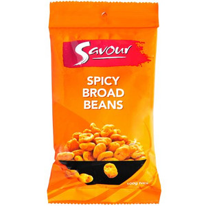 SAVOUR SPICY BROAD BEANS 100GM (Carton of 12)