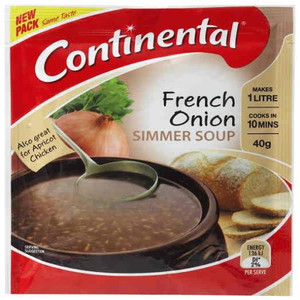 CONTINENTAL FRENCH ONION SIMMER SOUP 40GM (Carton of 16)