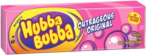 WRIGLEYS HUBBA BUBBA BUBBLE GUM OUTRAGEOUS ORIGINAL CHUNK 35GM (Carton of 20)