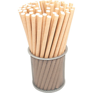 Rainbow 8mm Individually Wrapped Paper Straws Natural Carton of 2000