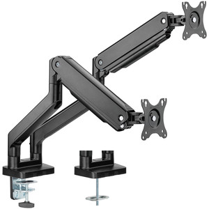 Ergovida Heavy Duty Spring Assisted Aluminium Dual Monitor Arm Black