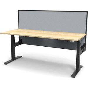 Rapidline Boost+ Single Sided Workstation + Screen 1800W x 750D x 1330mmH Oak/Black