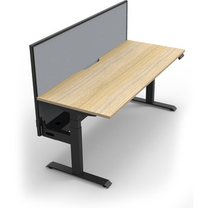 Rapidline Boost+ Single Sided Workstation + Screen + Tray 1200Wx750Dx1330mmH Oak / Black