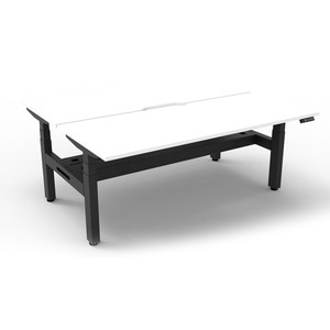 Rapidline BOOST+ Back To Back Workstation + Cable Tray 2 Person 1200mmW White/Black