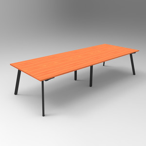 Rapidline Eternity Meeting And Boardroom Table 3200W x 1200D x 730mmH Cherry Top Black Base