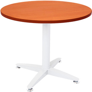 Rapidline 4 Star Round Table 900D x 730mmH Cherry Top White Base