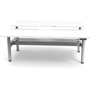 Rapidline Halo+ Back to Back Workstation + Cable Tray 2 Person 1500mmW White/White