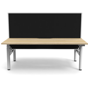 Rapidline Halo+ Back to Back Workstation + Screen 2 Person 1200mmW Oak/White