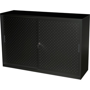 Rapidline Go Perforated Sliding Door Cupboard 1530W x 473D x 1016mmH Black