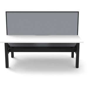 Rapidline Boost Static Back To Back Workstation+Screen+Tray 2 Person 1200mmW White/Black