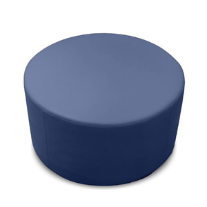 K2 Marbella Mawson Senior Round Ottoman 700mm Diameter Blue PU Leather