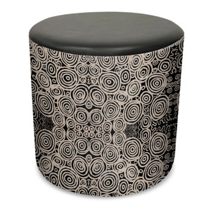 K2 Orange Dust Eva Round Ottoman 450mm Diameter Black Dots