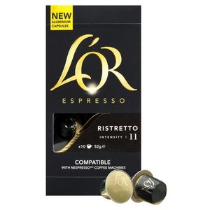 L'OR RISTRETTO COFFEE CAPULES 10PK Compatible With Nespresso Intensity 11