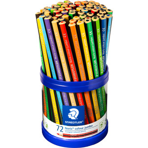 Staedtler 188 Noris Triangular Coloured Pencils Jumbo Assorted Cup of 72
