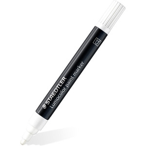Staedtler 349 Lumocolor Paint Marker 2.4mm Bullet Tip - White, Each