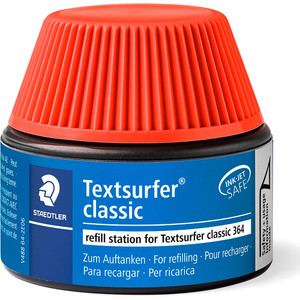 Staedtler 488 Textsurfer Classic 364 Highlighter Refill Pot 30mL - Red