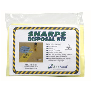 ZeoMed Sharps Disposal Kit with 250ml container