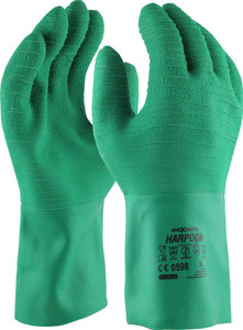 Harpoon Green Latex Gauntlet, Large Pair
