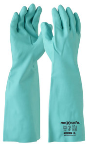 Maxisafe Green Nitrile Chemical Glove - Size 4 Pair6cm , Medium Pair