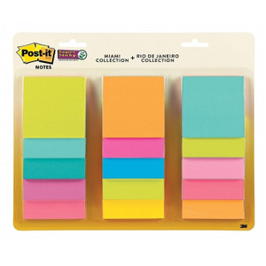 Post-It Super Sticky Bright Notes 76 x 76mm Assorted Pack of 15