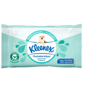 Kleenex Flushable Wipes Cotton Fresh Fragrance 36 Pack [Green]