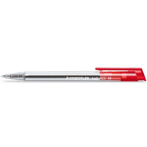 Staedtler Stick 4230 Retractable Triangular Ballpoint Pen 1.0mm Medium - Red, Each
