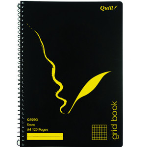Quill Grid Book 70gsm PP A4 120 Pages - Black