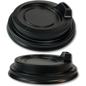 GUSSPAK COFFEE CUP LIDS 80MM DIAMETER (SUIT 8OZ CUPS) BLACK BOX OF 1000