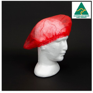Medi Caps Hair Net Crimped Red, Carton of 1000