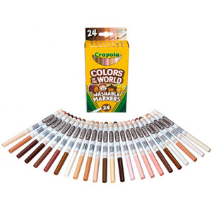 Colours of the World Fine Line Washable Skin Tone Markers, Pack of 24