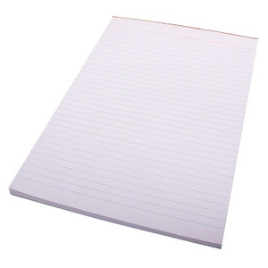 OFFICE PADS WHITE RULED A4, 80 Leaf Pack of 10