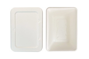 1000ml Sugar Cane Containers With Sugar Cane Lids, Pack of 4