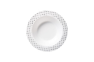190mm Heavy Duty Bowl With Silver Dot Rim, Pack of 6