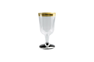 200ml Wine Glass With Gold Rim, Pack of 6